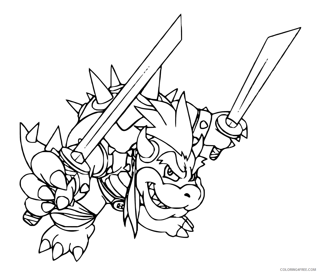 Mario Bowser Coloring Pages Games Bowser Printable 2021 0391 Coloring4free