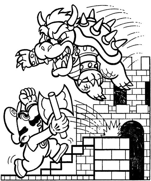Mario Bowser Coloring Pages Games Bowser and Mario Printable 2021 0385 Coloring4free