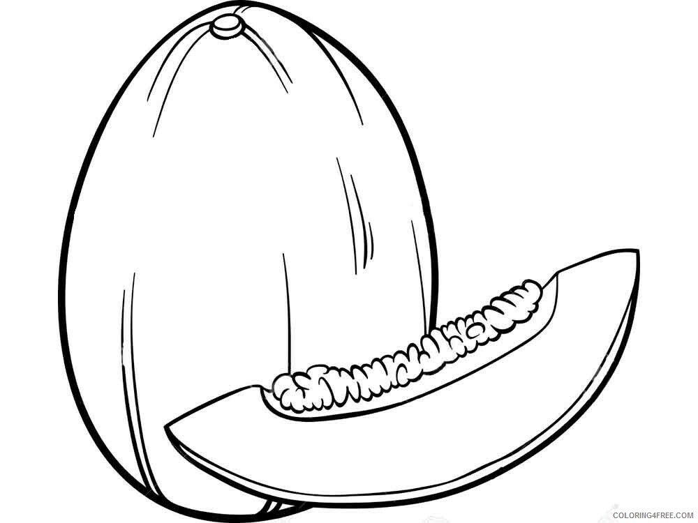 Melon Coloring Pages Fruits Food Melon fruits 1 Printable 2021 279 Coloring4free