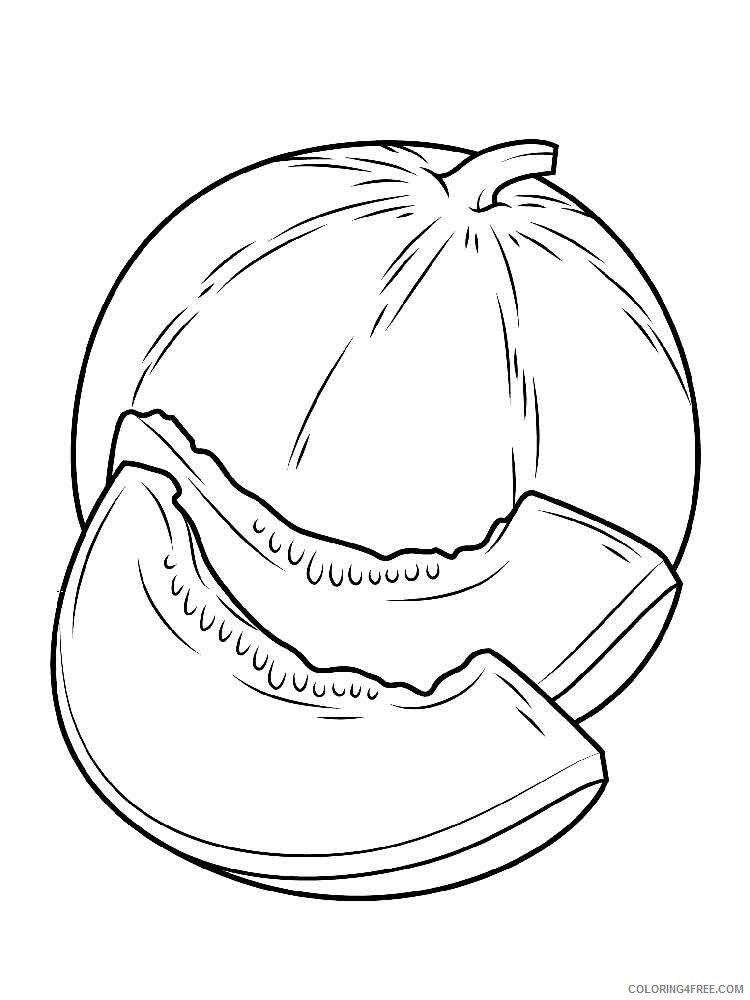Melon Coloring Pages Fruits Food Melon fruits 6 Printable 2021 282 Coloring4free