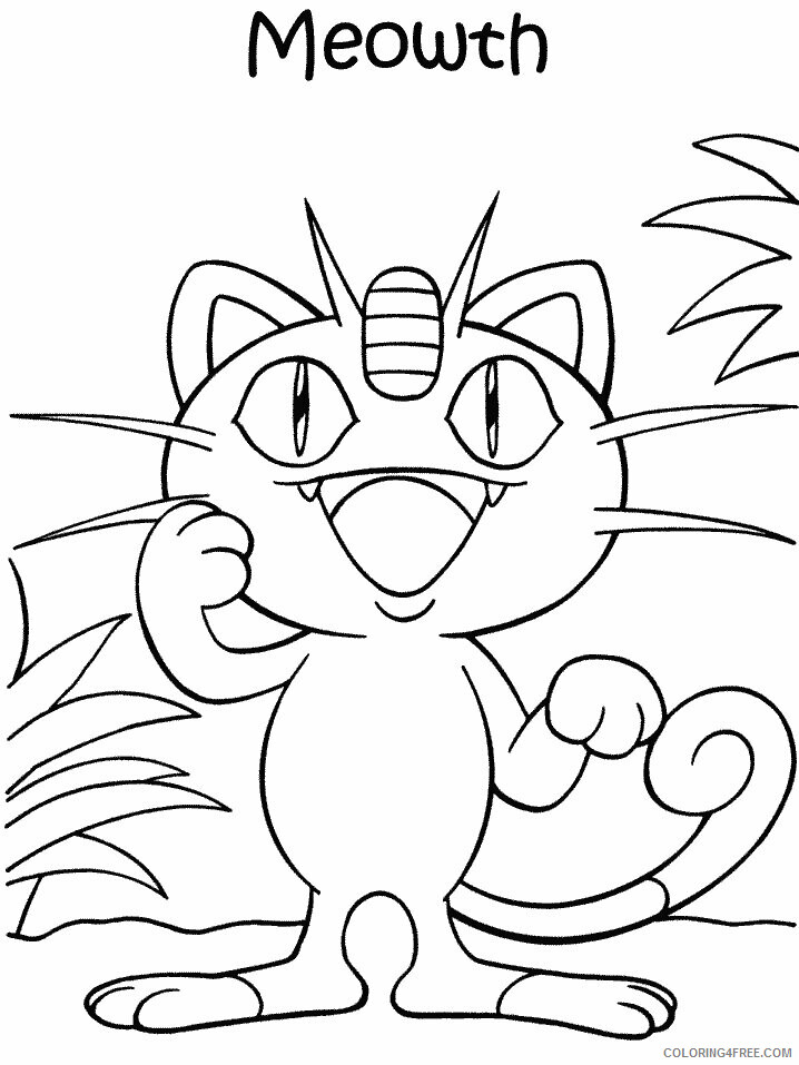Meowth Pokemon Characters Printable Coloring Pages Meowth Pokemon 2021 055 Coloring4free