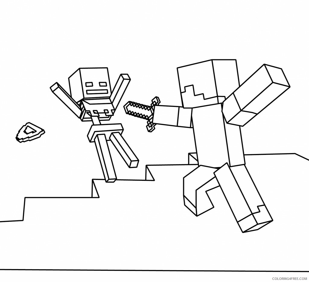 Minecraft Coloring Pages Games Minecraft Fight Printable 2021 0481 Coloring4free