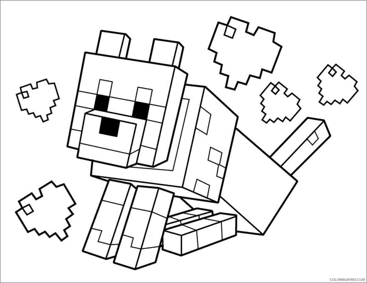 Minecraft Coloring Pages Games minecraft dog Printable 2021 0477 Coloring4free