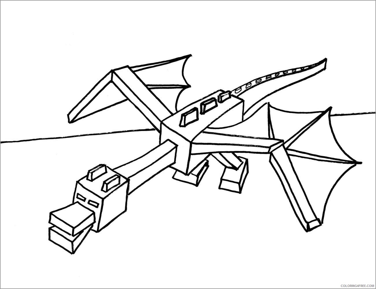 Minecraft Coloring Pages Games minecraft ender dragon Printable 2021 0479 Coloring4free