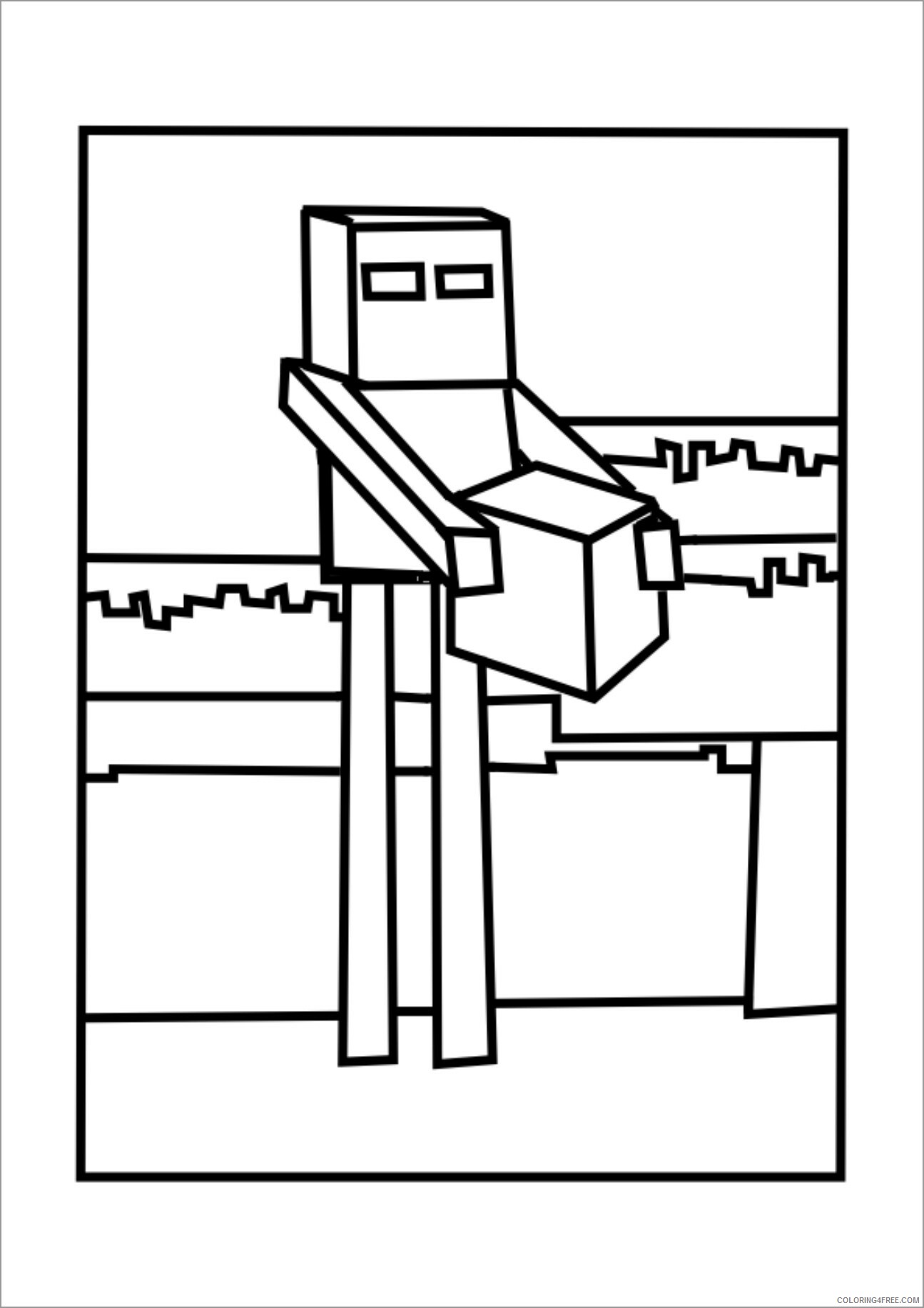 Minecraft Coloring Pages Games minecraft enderman Printable 2021 0480 Coloring4free