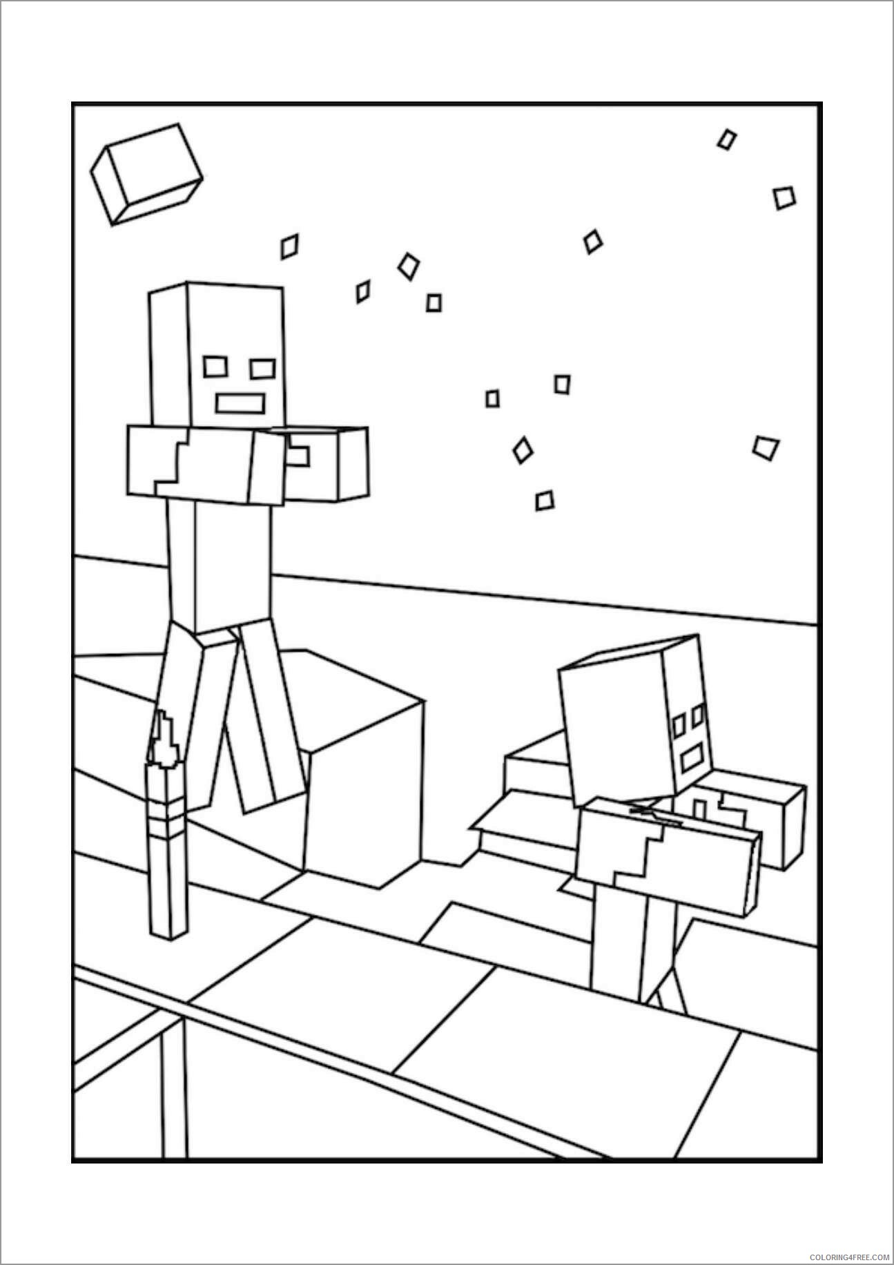 Minecraft Coloring Pages Games minecraft zombie Printable 2021 0491 Coloring4free