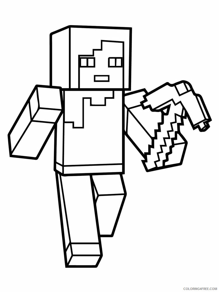 Minecraft Steve Coloring Pages Games Minecraft Steve 1 Printable 2021 0499 Coloring4free