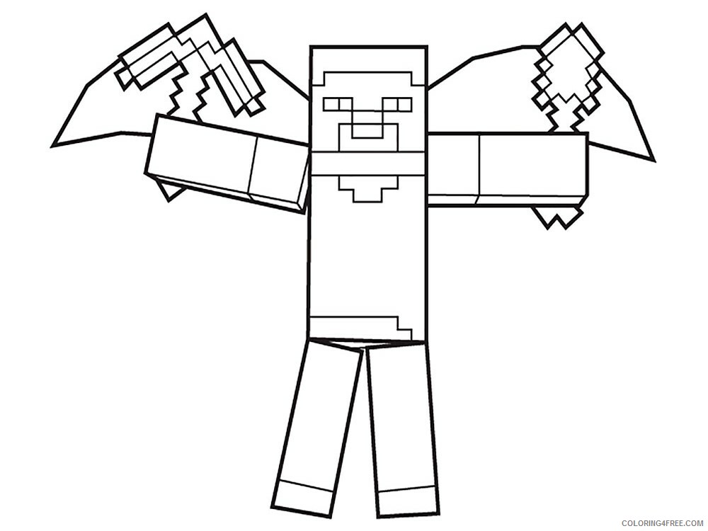 Minecraft Steve Coloring Pages Games Minecraft Steve 2 Printable 2021 0500 Coloring4free