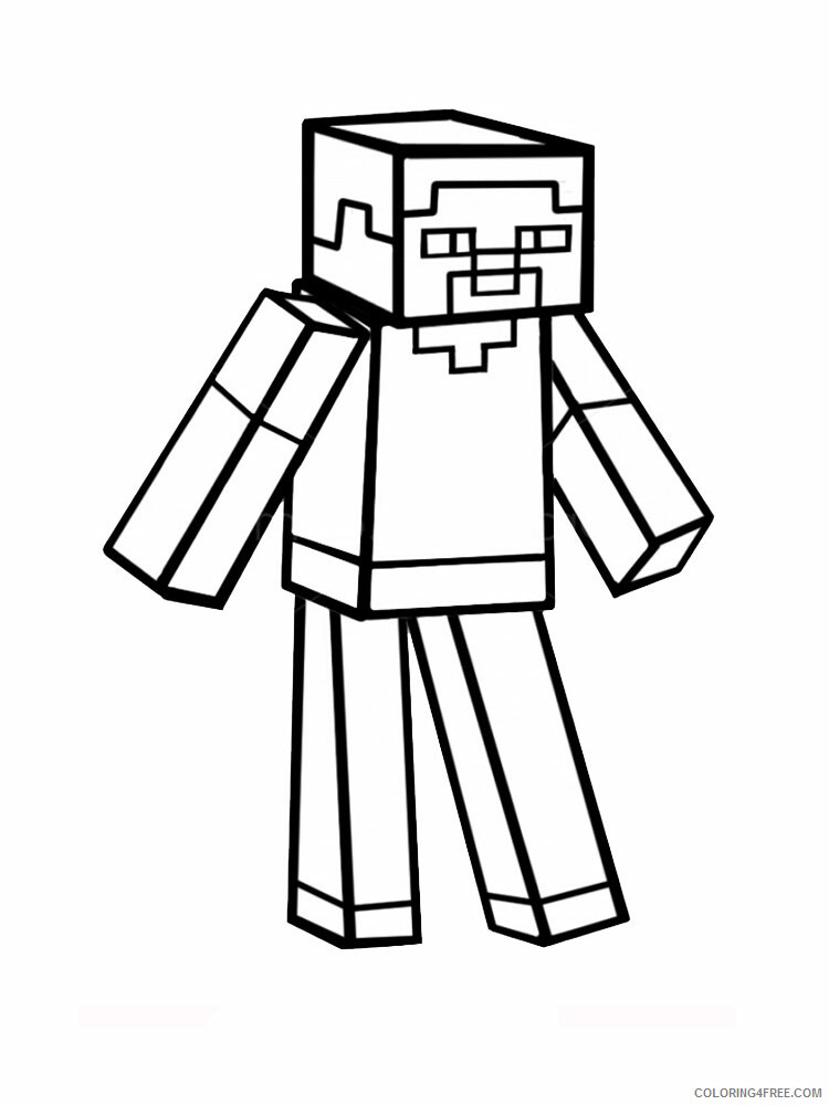Minecraft Steve Coloring Pages Games Minecraft Steve 4 Printable 2021 0501 Coloring4free