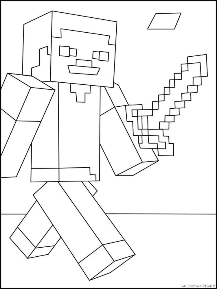Minecraft Steve Coloring Pages Games Minecraft Steve 5 Printable 2021 0502 Coloring4free
