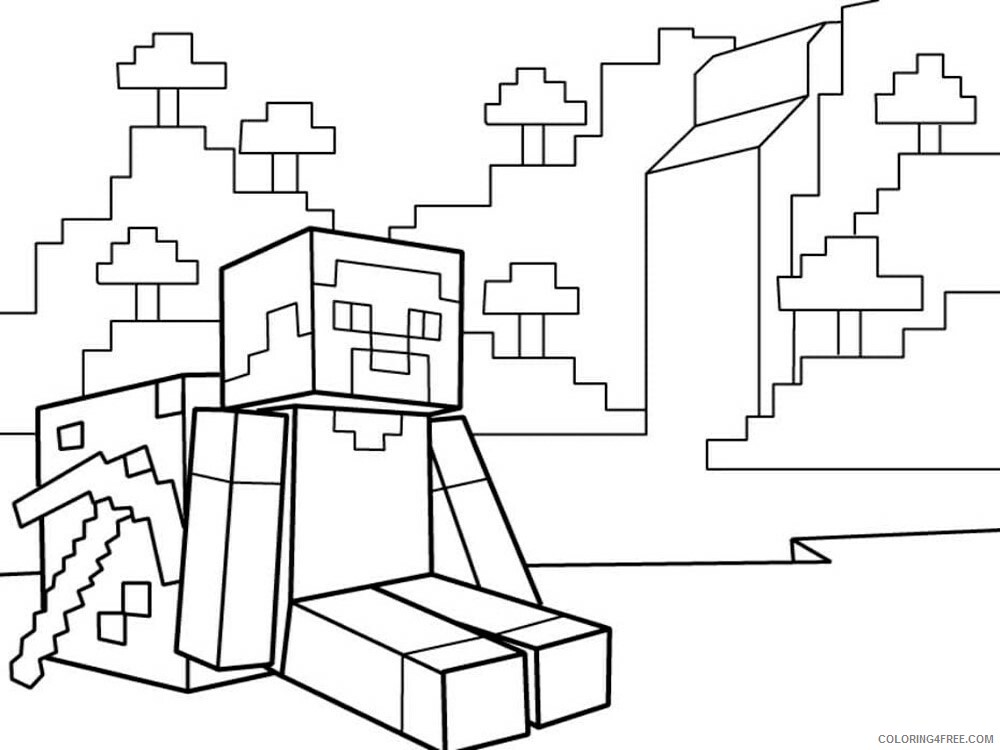 Minecraft Steve Coloring Pages Games Minecraft Steve 6 Printable 2021 0503 Coloring4free