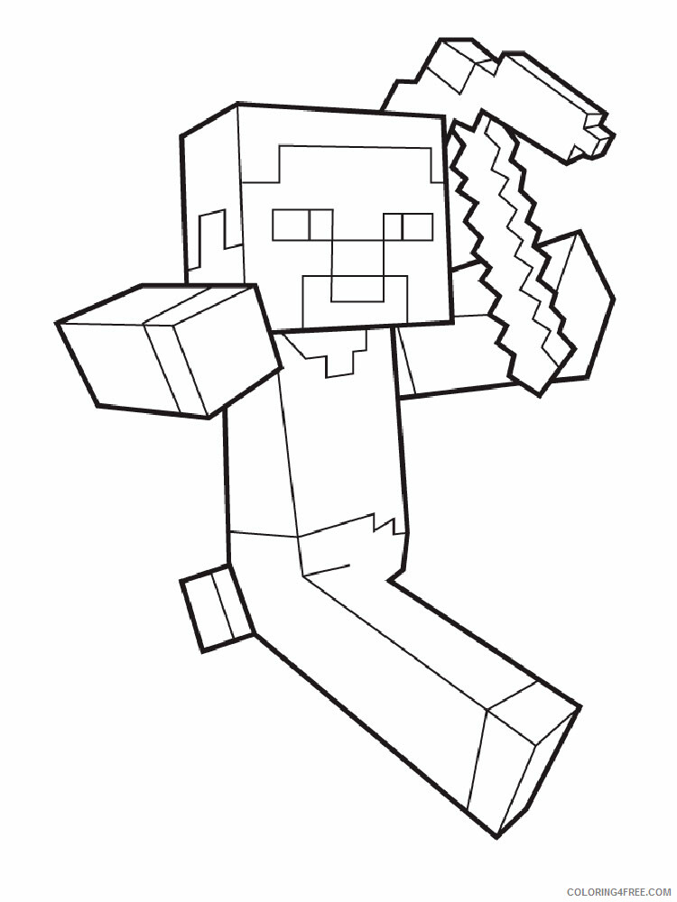 Minecraft Steve Coloring Pages Games Minecraft Steve 9 Printable 2021 0505 Coloring4free