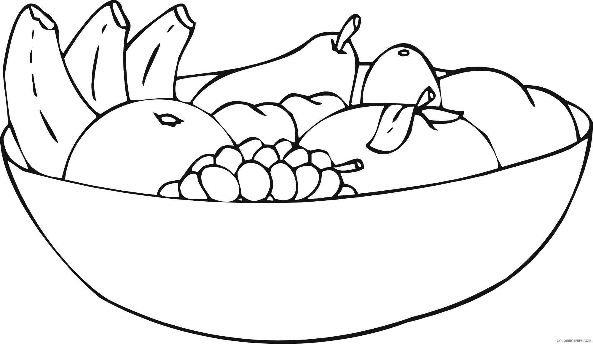 Mixed fruit Coloring Pages Fruits Food Printable Bowl of Fruit Printable 2021 297 Coloring4free