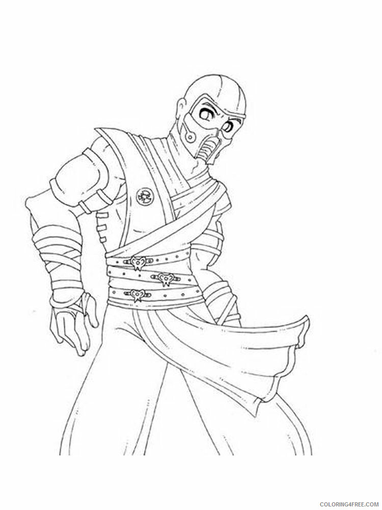 Mortal Kombat Coloring Pages Games sub zero for boys 12 Printable 2021 0527 Coloring4free