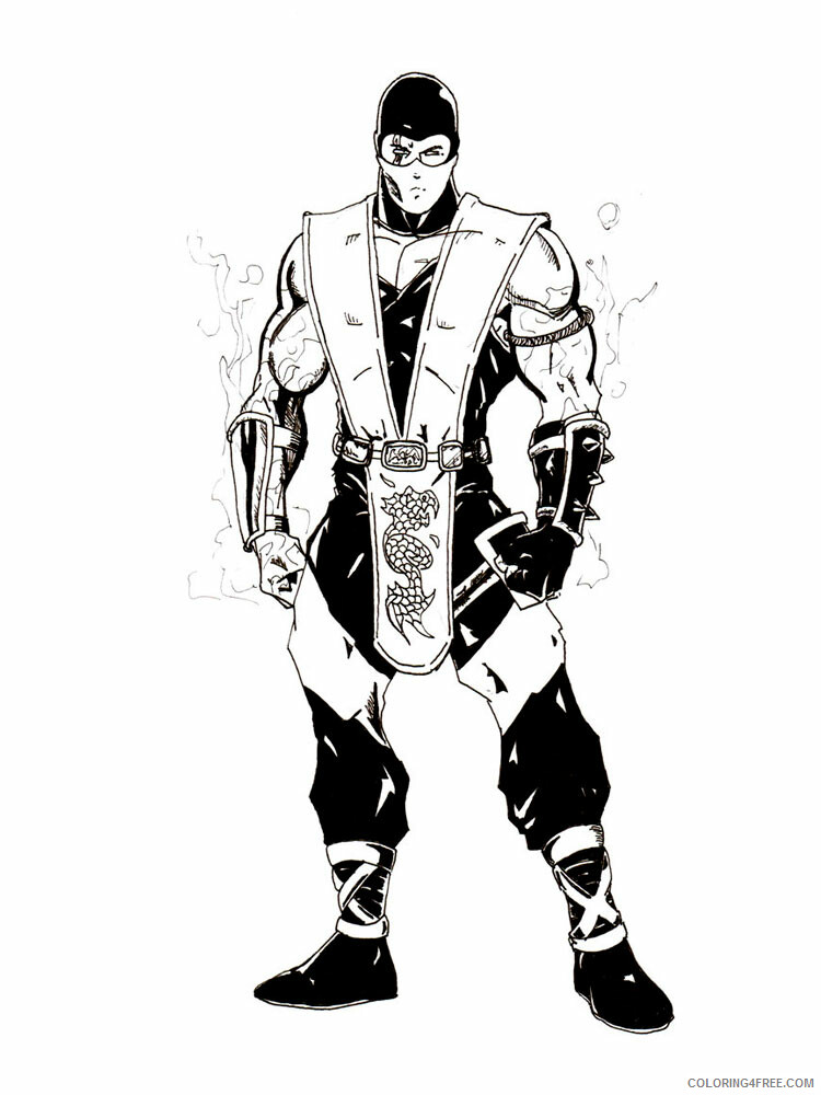 Mortal Kombat Coloring Pages Games sub zero for boys 2 Printable 2021 0528 Coloring4free