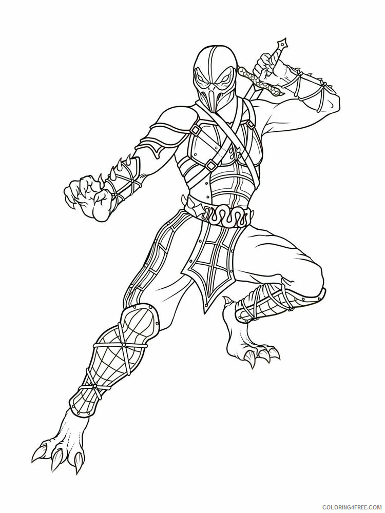 Mortal Kombat Coloring Pages Games sub zero for boys 8 Printable 2021 0529 Coloring4free