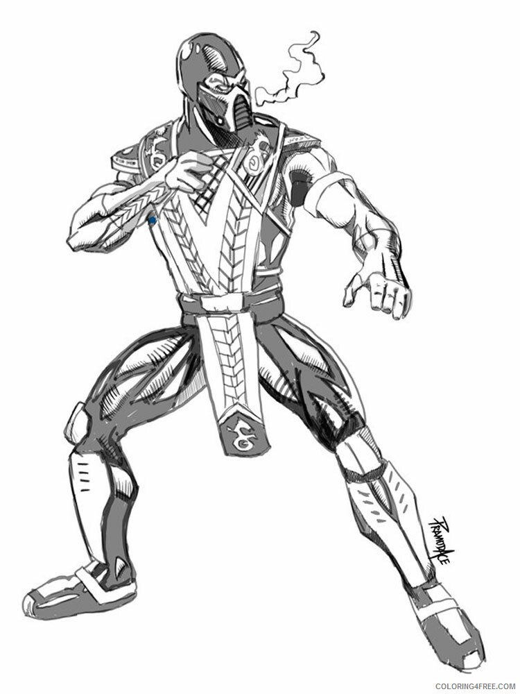 Mortal Kombat Coloring Pages Games sub zero for boys 9 Printable 2021 0530 Coloring4free