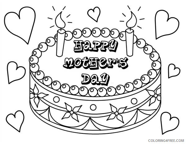 Mothers Day Coloring Pages Holiday Delicious Cake for Mothers Day Printable 2021 0788 Coloring4free