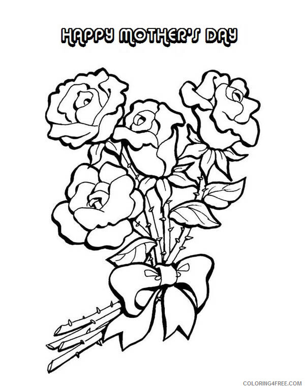 Mothers Day Coloring Pages Holiday Flower Arrangement for Mom on Mothers Day Printable 2021 0789 Coloring4free