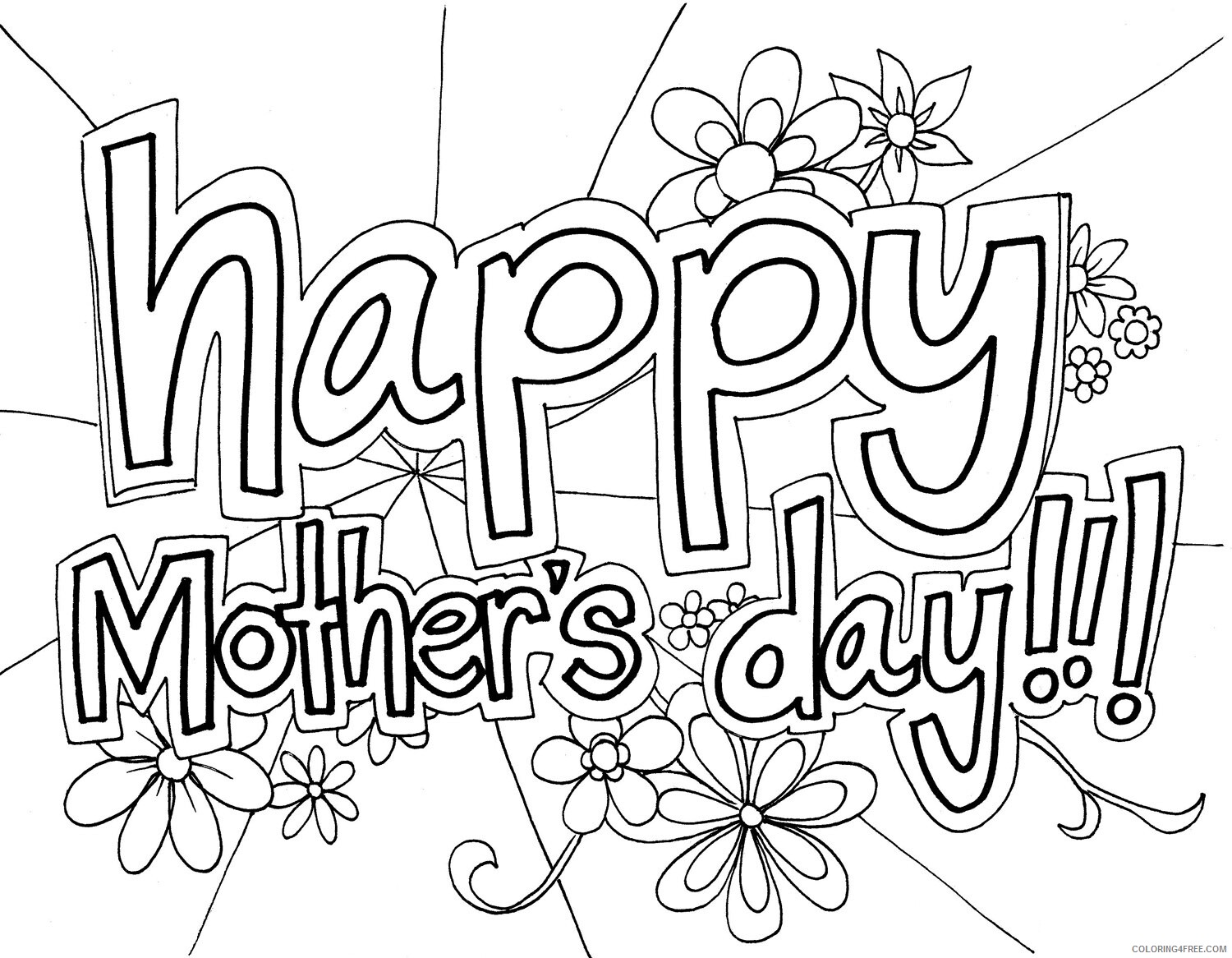 Mothers Day Coloring Pages Holiday Mother Day To Print Printable 2021 0803 Coloring4free