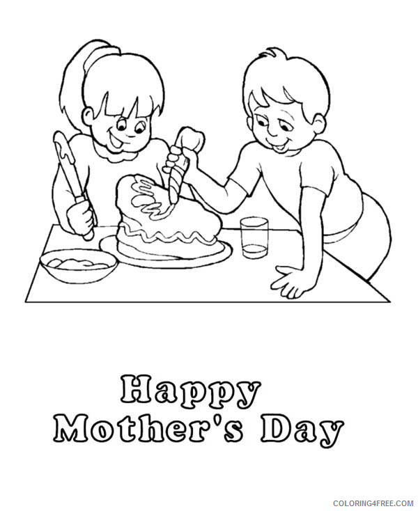 Mothers Day Coloring Pages Holiday Surprise Cake for Mom on Mothers Day Printable 2021 0841 Coloring4free
