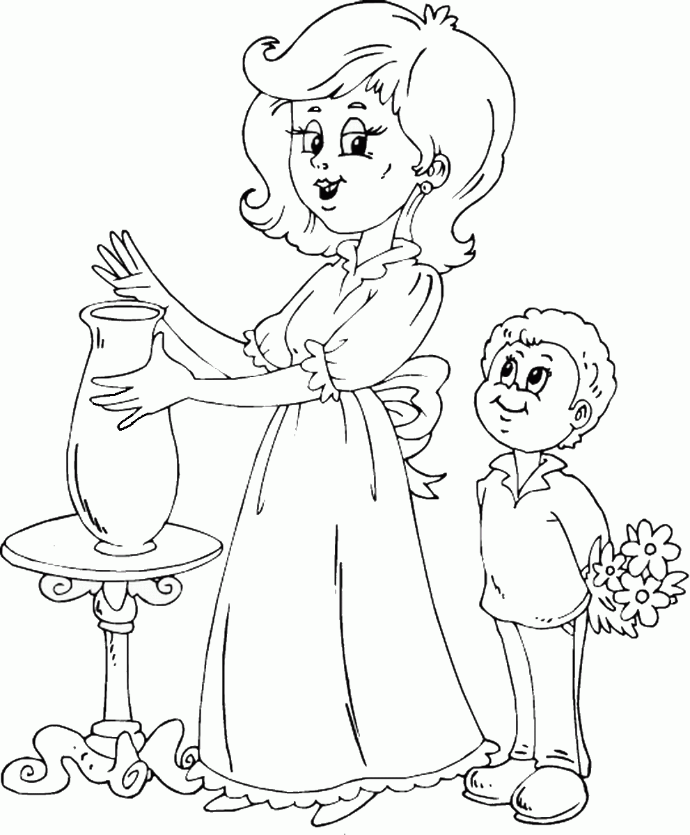 Mothers Day Coloring Pages Holiday mothers day23 Printable 2021 0821 Coloring4free