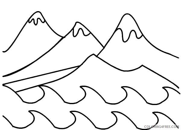 Mountains Coloring Pages Nature Days of Creation Mountains Printable 2021 378 Coloring4free