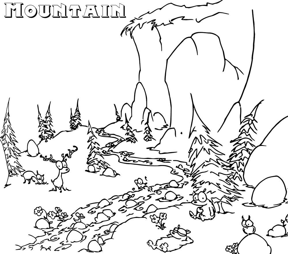 Mountains Coloring Pages Nature Mountain Printable 2021 381 Coloring4free