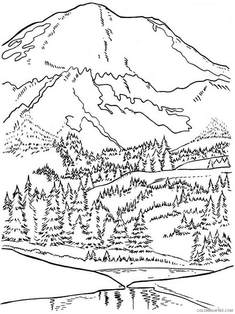 Mountains Coloring Pages Nature mountains 1 Printable 2021 384 Coloring4free