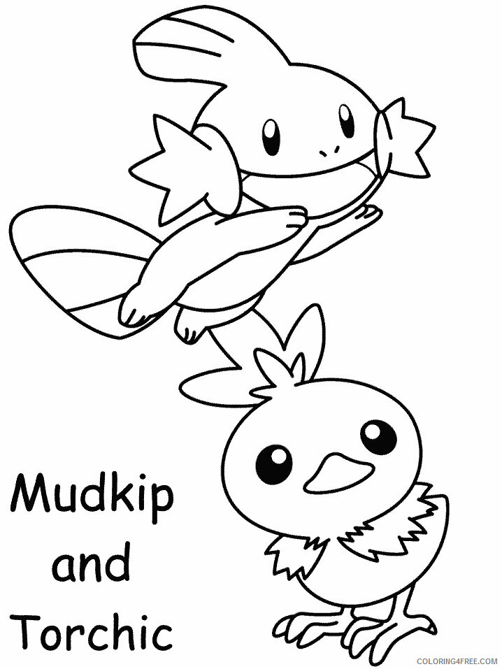 Mudkip Pokemon Characters Printable Coloring Pages 104 2021 056 Coloring4free