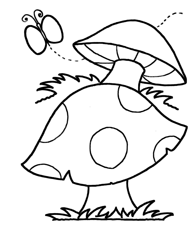 Mushrooms Coloring Pages Nature Easy Mushroom Printable 2021 395 Coloring4free