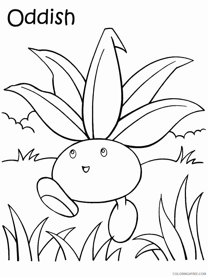 Oddish Pokemon Characters Printable Coloring Pages 32 2 2021 062 Coloring4free
