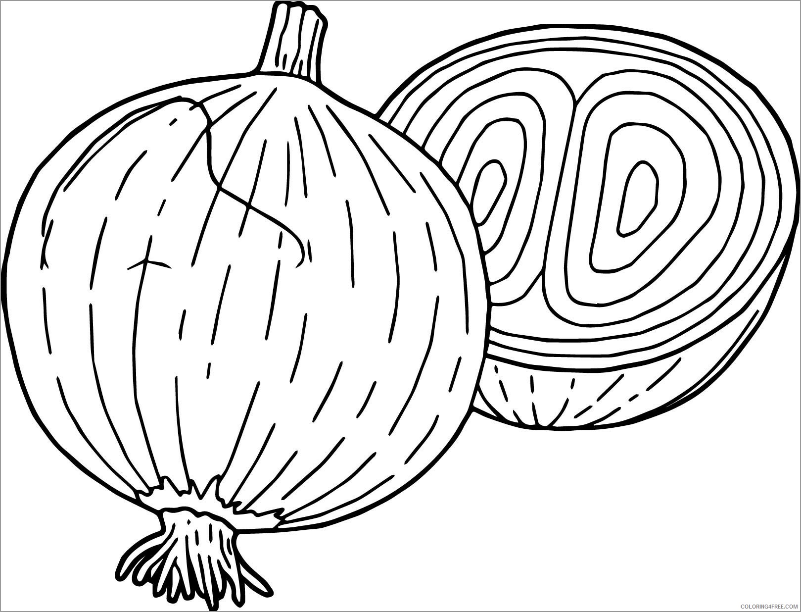 Onion Coloring Pages Vegetables Food onions for kids Printable 2021 614 Coloring4free