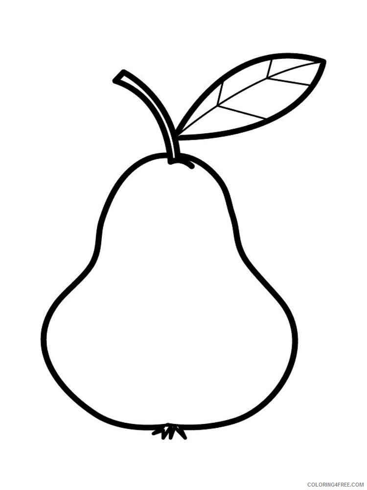 Pear Coloring Pages Fruits Food Pear fruits 2 Printable 2021 334 Coloring4free