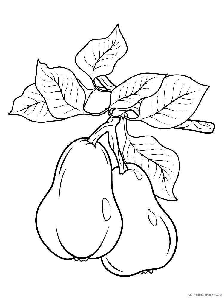 Pear Coloring Pages Fruits Food Pear fruits 6 Printable 2021 336 Coloring4free