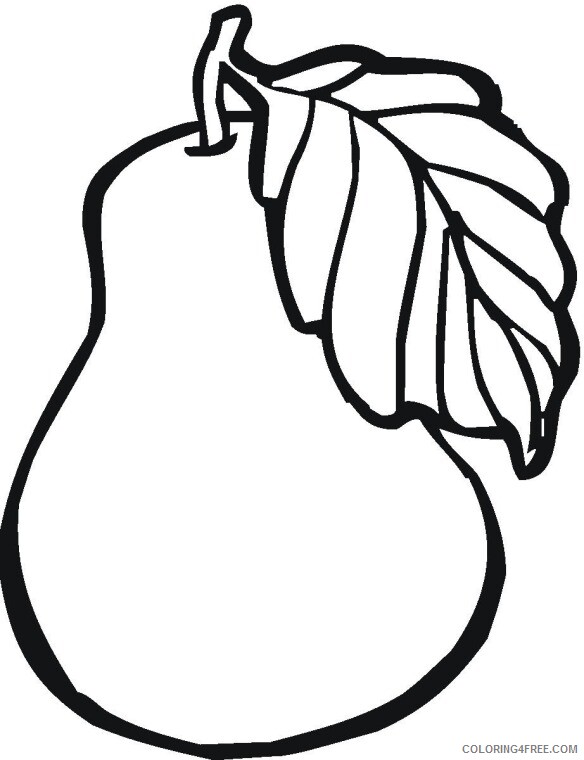 Pear Coloring Pages Fruits Food fruit pear Printable 2021 330 Coloring4free