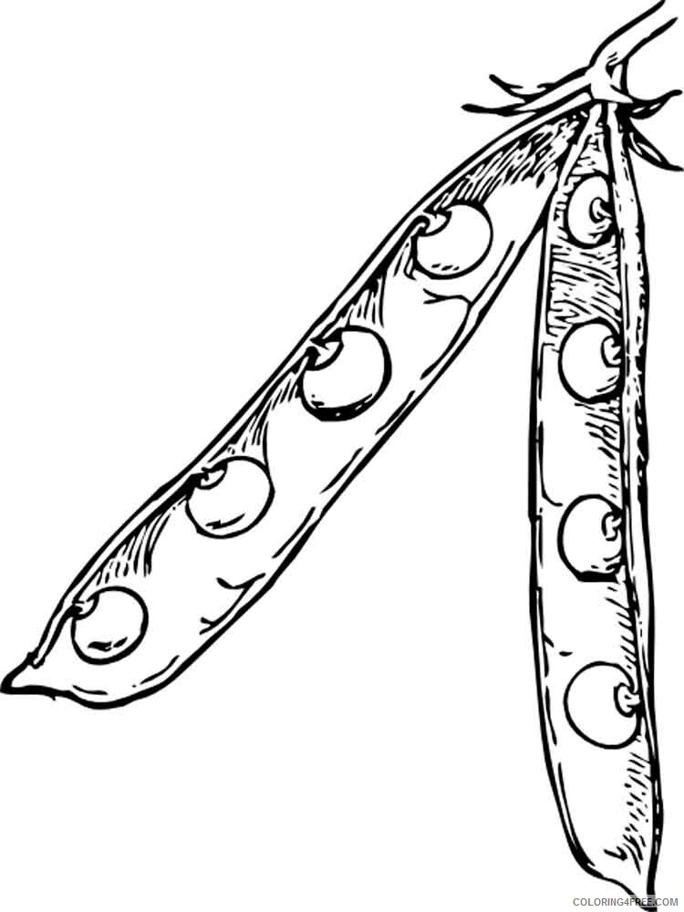 Peas Coloring Pages Vegetables Food Vegetables Peas 1 Printable 2021 629 Coloring4free