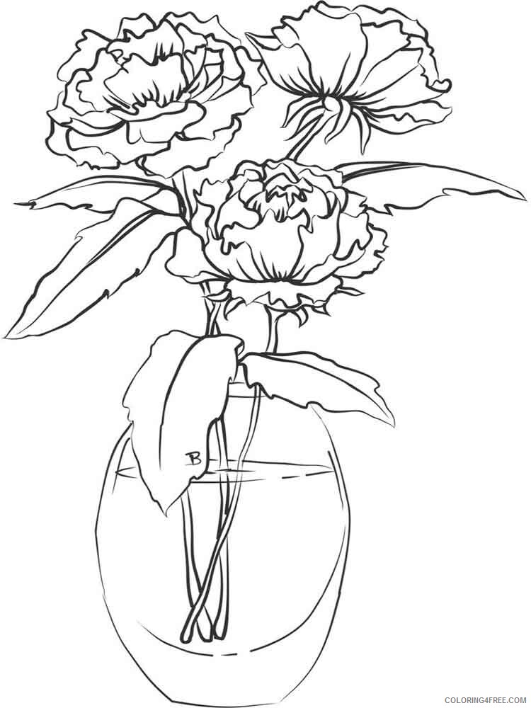 Peony Coloring Pages Flowers Nature Peony flower 12 Printable 2021 291 Coloring4free
