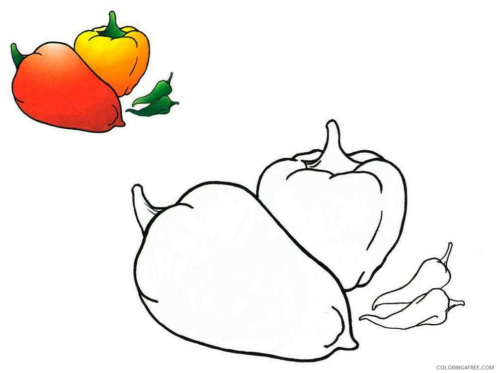 Pepper Coloring Pages Vegetables Food Vegetables Pepper 1 Printable 2021 638 Coloring4free