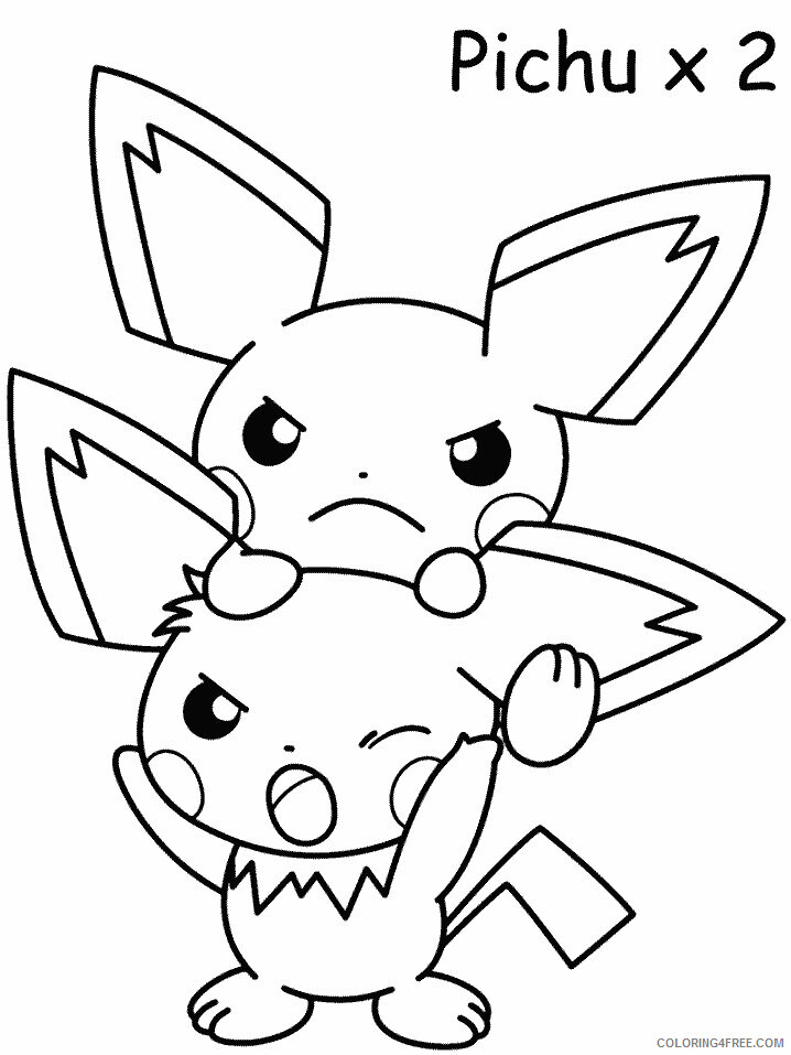 Pichu Pokemon Characters Printable Coloring Pages 103 2021 068 Coloring4free