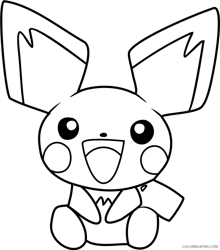 Pichu Pokemon Characters Printable Coloring Pages 1531968485_happy pichu pokemon a4 2021 069 Coloring4free