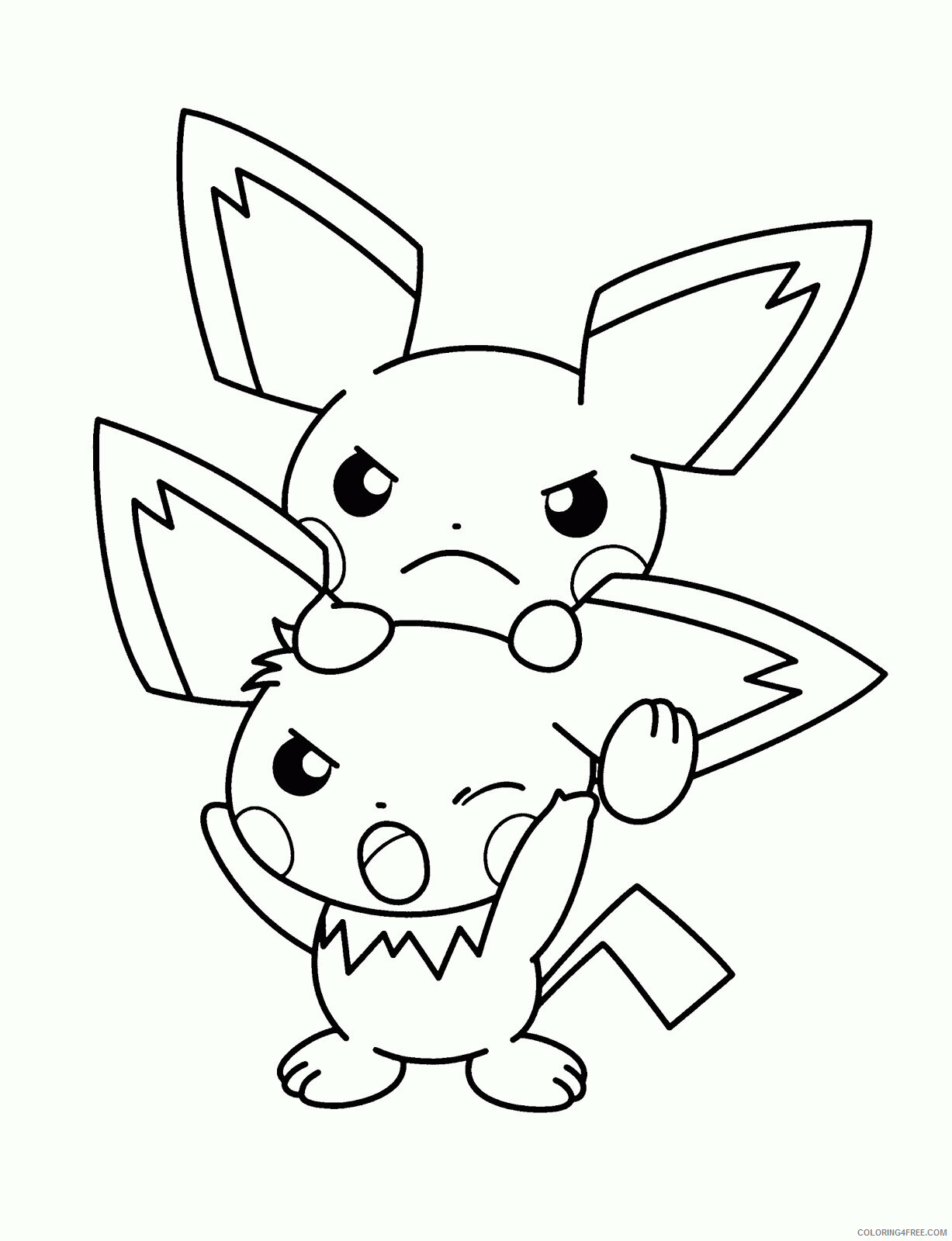 Pichu Pokemon Characters Printable Coloring Pages 2 Pichu Pokemon 2021 071 Coloring4free