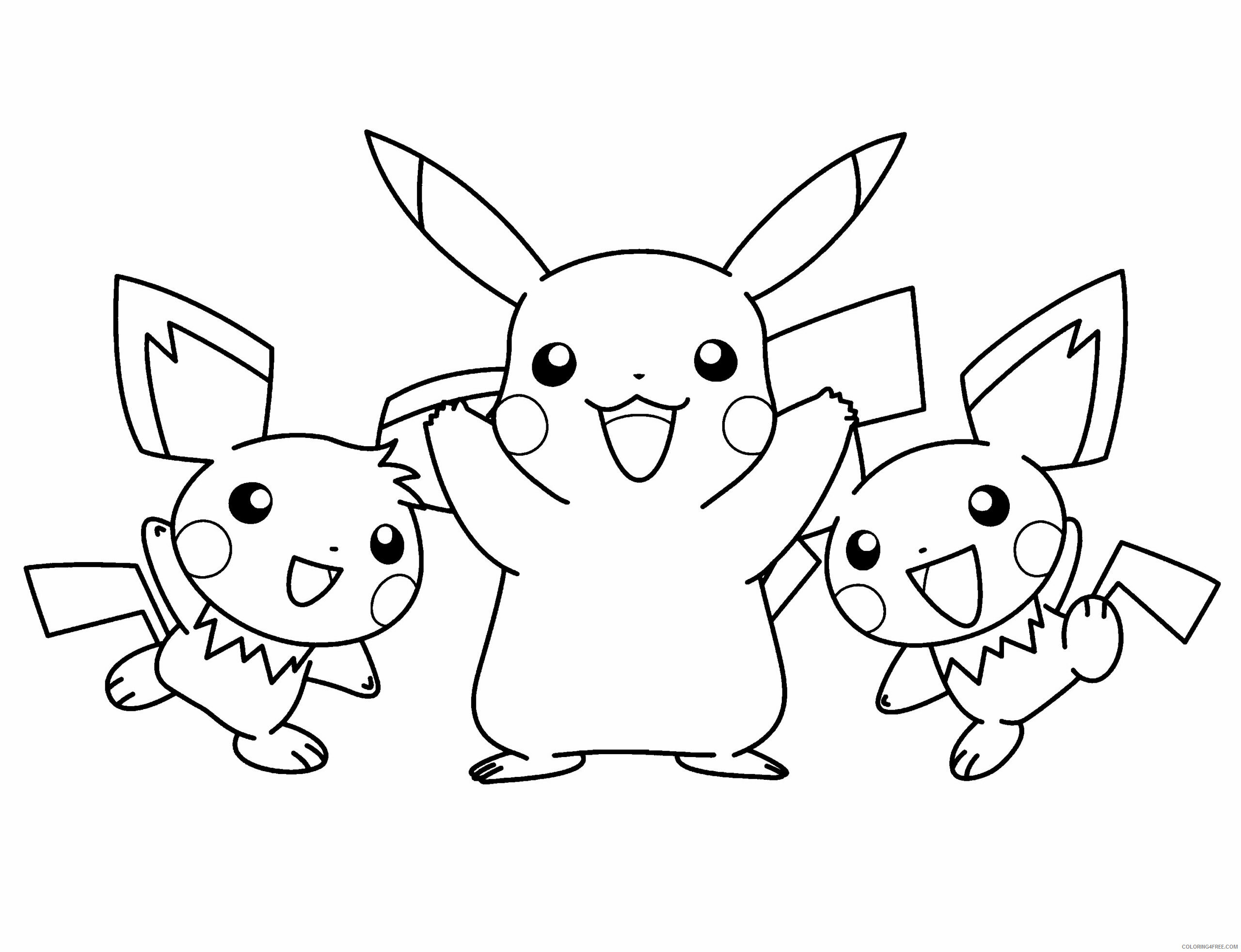 Pichu Pokemon Characters Printable Coloring Pages Pikachu and pichu Pokemon 2021 072 Coloring4free