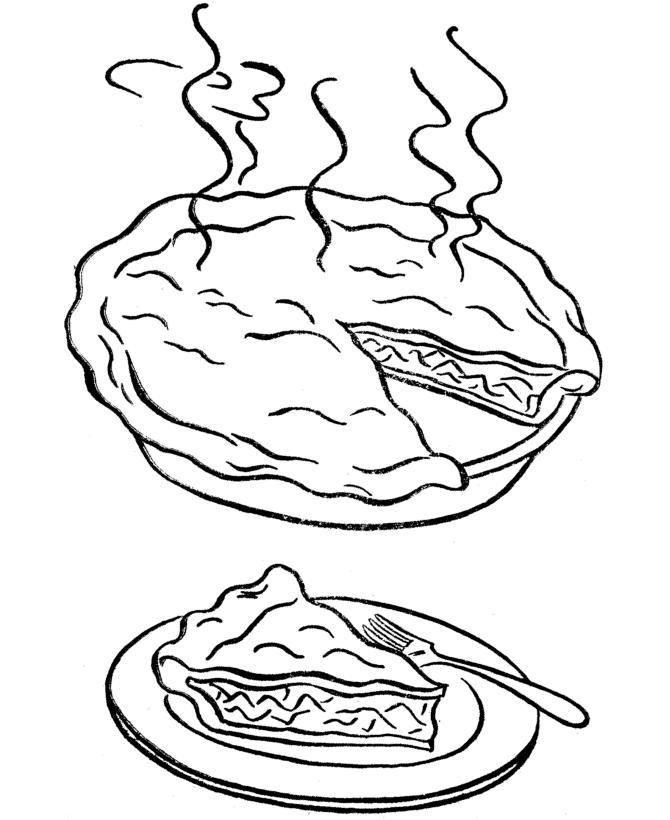 Pie Coloring Pages Food Thanksgiving Pie for Preschool Printable 2021 109 Coloring4free