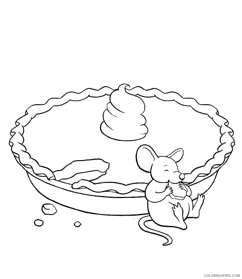 Pie Coloring Pages Food Thanksgiving Pie for Preschool Printable 2021 110 Coloring4free