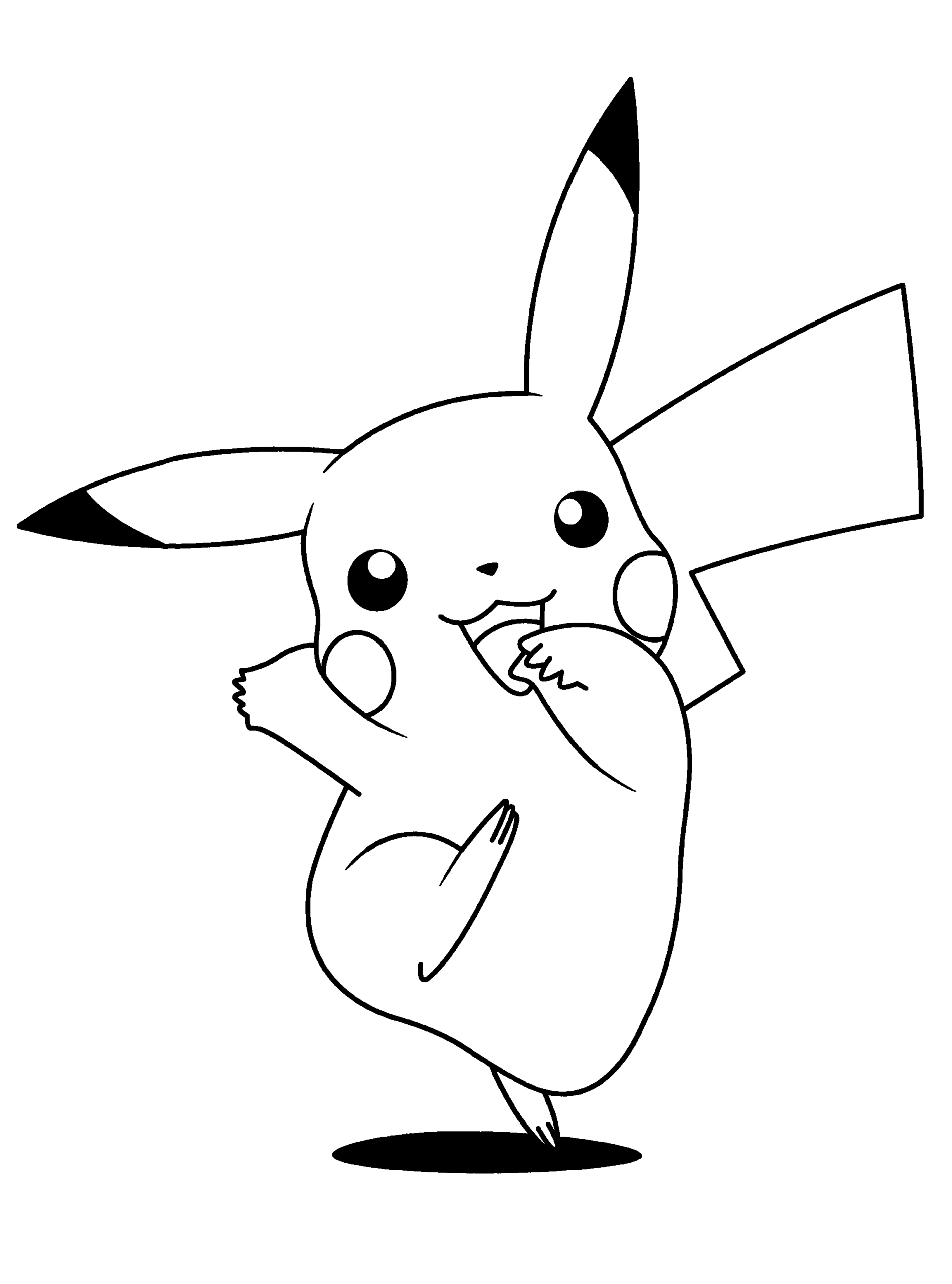 Pikachu Printable Coloring Pages Anime 1531790828_pikachu dancing a4 2021 0930 Coloring4free