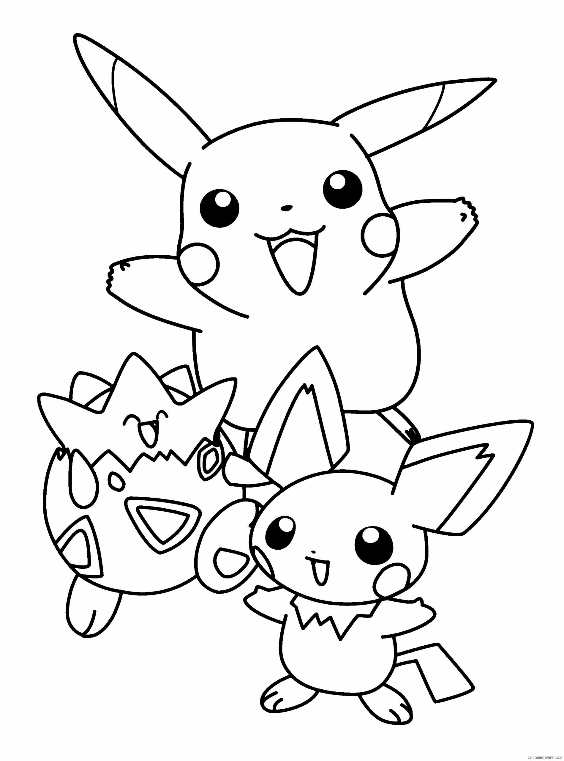 Pikachu Printable Coloring Pages Anime Pokemon Pikachu and friends 2021 0962 Coloring4free