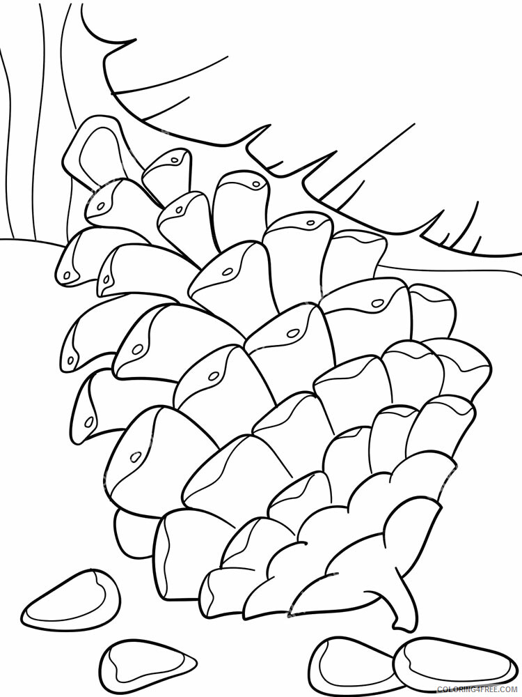 Pine Cone Coloring Pages Tree Nature Pine Cone 7 Printable 2021 599 Coloring4free