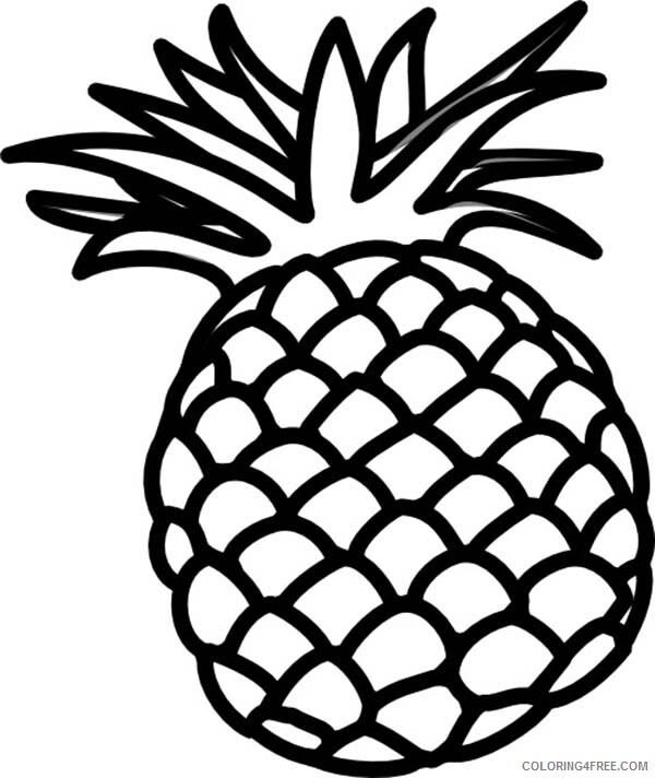 Pineapple Coloring Pages Fruits Food Pineapple Sheets to Print Printable 2021 350 Coloring4free