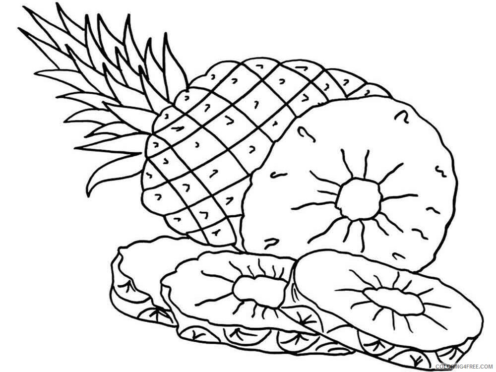 Pineapple Coloring Pages Fruits Food Pineapple fruits 5 Printable 2021 354 Coloring4free